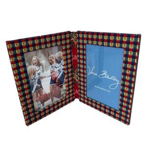 Vera Bradley Vintage Emily Quilted 4"x6" Double Folding Picture Frame
